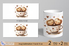Valentines day mug Sublimation|hearts mug warp 11oz 15oz Product Image 2
