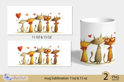LOVE mug wrap Sublimation|mug 11oz 15oz| cute cats decor Product Image 2