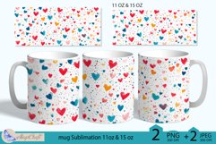 Valentines day mug Sublimation|hearts mug warp 11oz 15oz Product Image 1