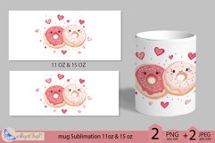 Two donuts in love mug warp 11oz 15oz| Valentines day mug Product Image 2