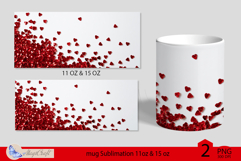 Valentines day mug Sublimation|hearts mug 11 15oz| crystals Product Image 2