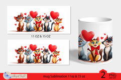 LOVE mug wrap Sublimation|mug 11oz 15oz| cute cats decor Product Image 2