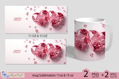 Valentines day mug Sublimation|pink hearts mug 11oz 15oz Product Image 2