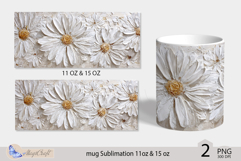 Daisies mug Sublimation|flowers mug 11oz 15oz| Flora mug Product Image 2