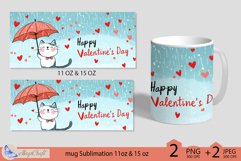 Happy valentines day mug wrap Sublimation|mug 11oz 15oz| cat Product Image 2