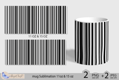 Lines print mug Sublimation| mug wrap 11oz 15oz| stripes Product Image 2
