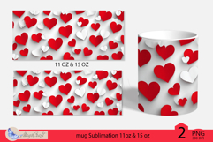 Valentines day mug Sublimation|hearts mug 11oz 15oz| hearts Product Image 2