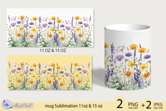 Wildflowers mug Sublimation|flowers mug 11oz 15oz| Flora mug Product Image 2