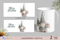 Gnome Mug Christmas Sublimation| Design Mug Wrap 11oz 15oz Product Image 2