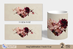 Valentines day mug Sublimation|hearts mug warp 11oz 15oz Product Image 2