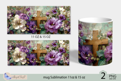 Happy Easter mug Sublimation| Easter cross mug 11oz 15oz Product Image 2