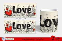 LOVE mug wrap Sublimation|LOVE mug 11oz 15oz| love decor Product Image 2