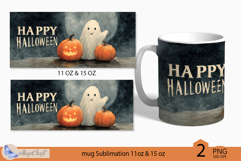 Happy Halloween Ghost Mug Wrap Sublimation|pumpkin|Ghost Product Image 2