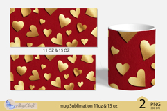Valentines day mug Sublimation|hearts mug 11oz 15oz| hearts Product Image 2