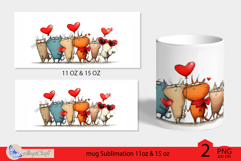 LOVE mug wrap Sublimation|mug 11oz 15oz| cute cats decor Product Image 2