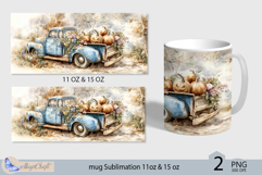 Halloween truck mug Sublimation|Pumpkin mug 11oz 15oz|fall Product Image 2