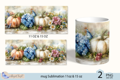 Wildflowers mug Sublimation|Pumpkin mug 11oz 15oz| Flora mug Product Image 2