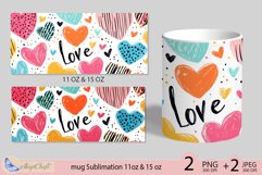Valentines day mug Sublimation|hearts mug 11oz 15oz| love Product Image 2