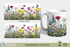 Wildflowers mug Sublimation|flowers mug 11oz 15oz| Flora mug Product Image 2