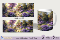 Farmhouse mug wrap Sublimation|flowers mug 11oz 15oz| Flora Product Image 2