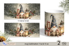 Gnome Mug Christmas Sublimation| Design Mug Wrap 11oz 15oz Product Image 2