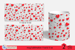Valentines day mug Sublimation|hearts mug 11oz 15oz| hearts Product Image 2