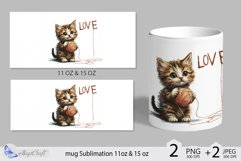 LOVE mug wrap Sublimation|mug 11oz 15oz| cute kitten decor Product Image 2
