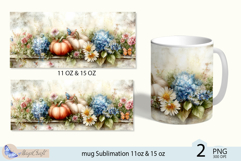 Flowers mug Sublimation|Pumpkin mug 11oz 15oz|butterflies Product Image 2