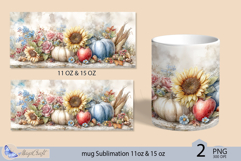 Thanksgiving mug Sublimation|Pumpkin mug 11oz 15oz|sunflower Product Image 2