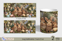 Happy Easter mug Sublimation| Easter mug 11oz 15oz| Bunny Product Image 2