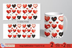 Valentines day mug Sublimation|hearts mug 11oz 15oz| love Product Image 2