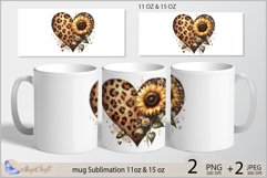 Valentines day mug Sublimation|leopard heart mug 11oz 15oz Product Image 1