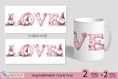 LOVE mug wrap Sublimation|LOVE mug 11oz 15oz| gnomes decor Product Image 2