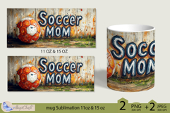 Soccer Mom mug wrap Sublimation|mug 11oz 15oz| Mother&#039;s Day Product Image 2