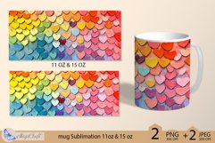 Valentines day mug Sublimation|hearts mug warp 11oz 15oz Product Image 2