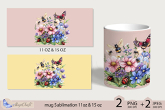 Mug wrap Sublimation|flowers mug 11oz 15oz| wildflowers mug Product Image 1