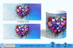 Valentines day mug Sublimation|hearts mug warp 11oz 15oz Product Image 2