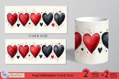 Valentines day mug Sublimation|hearts mug 11oz 15oz| love Product Image 2