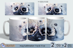 Wildflowers mug Sublimation|flowers mug 11oz 15oz| Flora mug Product Image 1