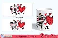 Valentines day mug Sublimation|hearts mug warp 11oz 15oz Product Image 2