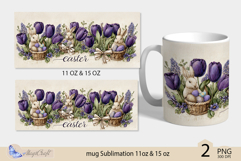 Happy Easter mug Sublimation| Easter mug 11oz 15oz| Bunny Product Image 2