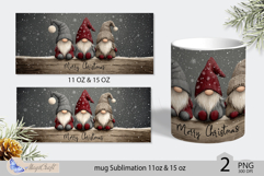 Gnomes Mug Christmas Sublimation| Design Mug Wrap 11oz 15oz Product Image 2