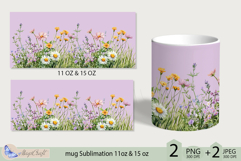 Wildflowers mug Sublimation|flowers mug 11oz 15oz| Flora mug Product Image 2