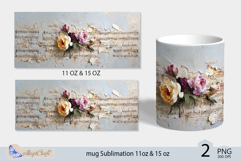 Roses mug Sublimation|flowers mug 11oz 15oz| Flora mug Notes Product Image 2