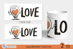 LOVE mug wrap Sublimation|love light bulb mug | valentines Product Image 2