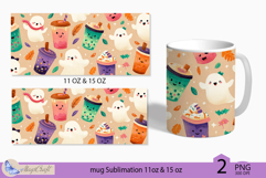 Halloween Mug Wrap Sublimation|cute ghost print|31 october Product Image 2