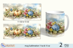 Flowers mug Sublimation|Pumpkin mug 11oz 15oz|butterflies Product Image 2