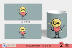 LOVE mug wrap Sublimation|love light bulb mug | valentines Product Image 2