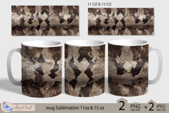 Snake print mug Sublimation| mug wrap 11oz 15oz| snake skin Product Image 1