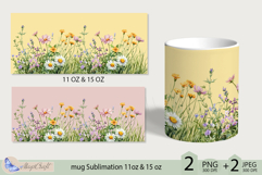 Mug wrap Sublimation|flowers mug 11oz 15oz| wildflowers mug Product Image 2